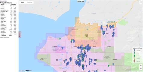 Chugach electric outage map - View Outage Map. Outage Map. ML&P. Report an Outage (907) 279-7671. MEA. ... Chugach Electric was reporting multiple outages in Anchorage and Indian on Saturday. Oct ... 